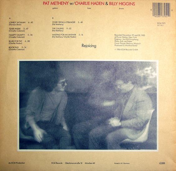 1984 - Pat Metheny with Charlie Haden  Billy Higgins - Rejoicing - Back.jpg