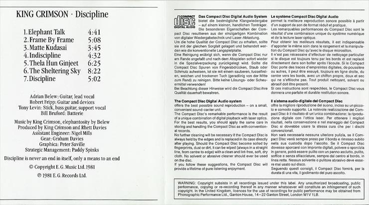 King Crimson - 1981 - Discipline - King Crimson - 1981 - Discipline - Inside1.JPG