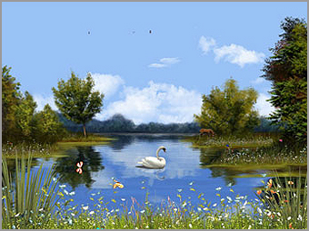 Animowane tapety - Wiosenne jezioro.jpg