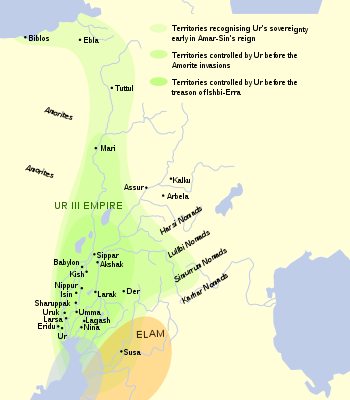 Starożytny Sumer - mapy - 350px-Map_of_Ur_III.svg.png
