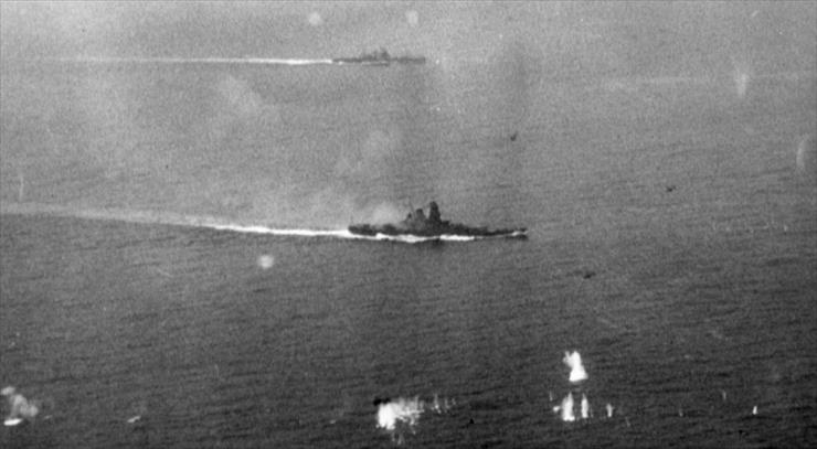 1944 - Yamato and a Cruiser Tone or Chikuma off Samar, Oct. 1944.jpg