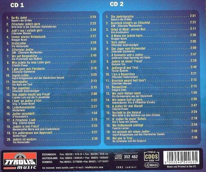 radia dla chomików  - 40 Beliebte Jodler 2CD - Back.jpg