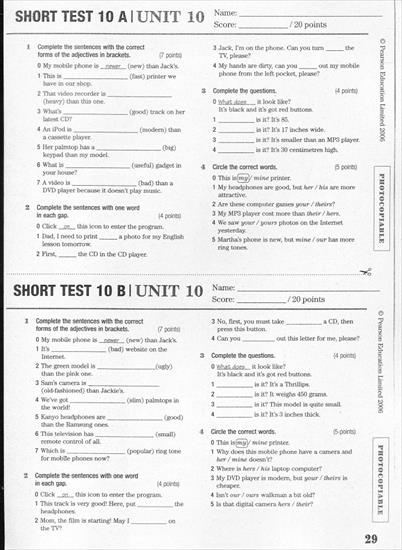 Testy i odpowiedzi Matura success elementary - unit 10.jpg