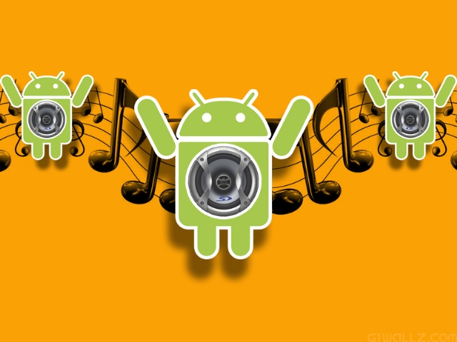 Android tapety - android-music-orange.jpg