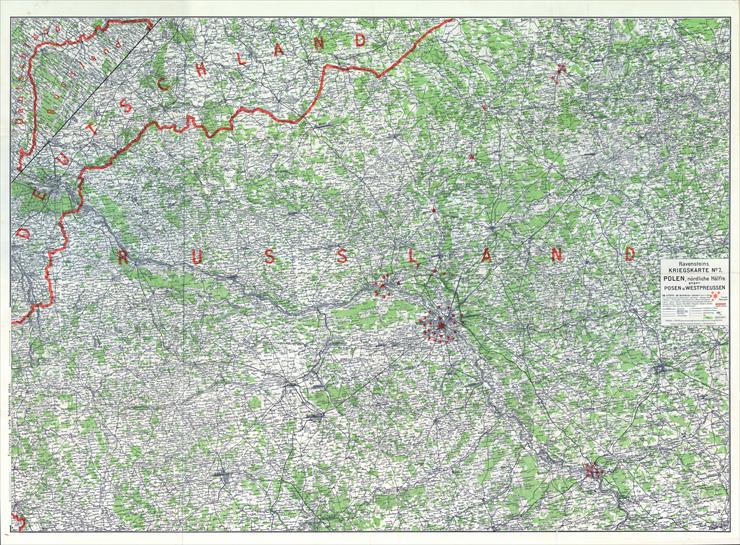 Wielkopolska - Ravensteins_KRIEGSKARTE_No_7._POLEN,_noerdliche_Haelfte_gegen_POSEN_u._WESTPREUSSEN.jpg