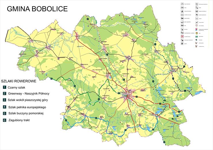 Mapy Turystyczne i Wojskowe Mapy Sztabowe - Gmina Bobolice - bobolicemfgapa_gmina_szlaki.jpg