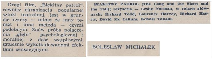 Recenzje i opisy ... - Long and the Short and the Tall, The Błękitny pat... McCallum, Ronald Fraser. Film nr 28, 9 VII 1961.jpg
