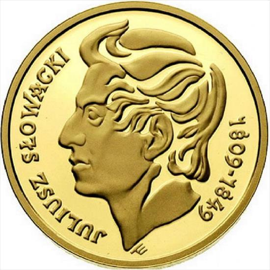 Monety Okolicznościowe Złote Au - 1999 - Juliusz Słowacki.JPG