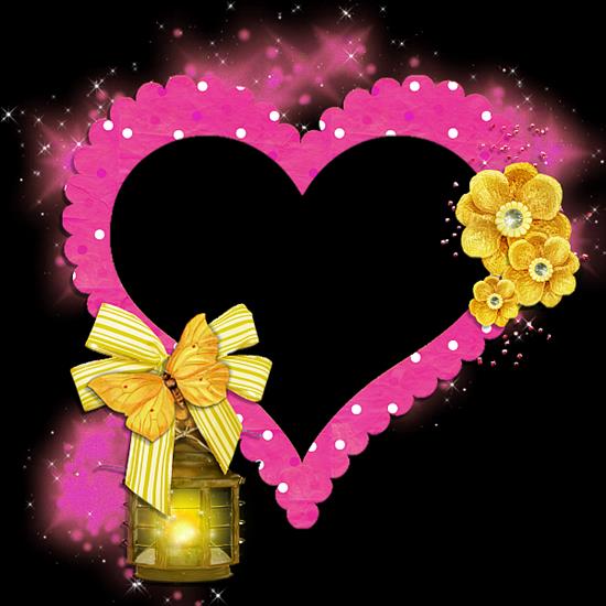  Różne - Transparent_Frame_Pink_ Heart_with_Yellow_ Butterfly_Flowers_and_ Lamp.png