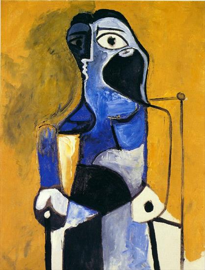 Picasso 1960 - Picasso Femme assise. 1-April 1960. 130 x 96.5 cm. Oil on ca.jpg