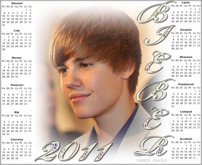  MOJE  - kalendarz 2011 justin bieber chomik alaola2.jpg