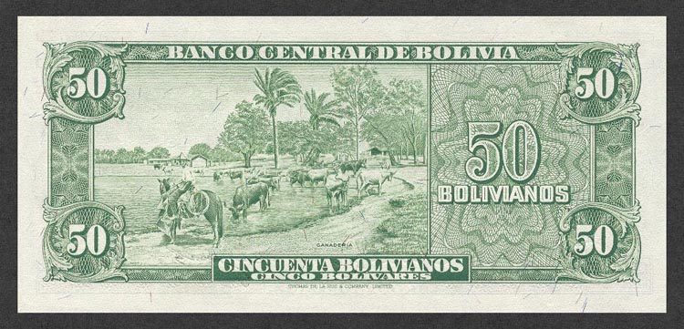 Bolivia - BoliviaP141-50Bolivianos-L1945-donatedth_b.jpg