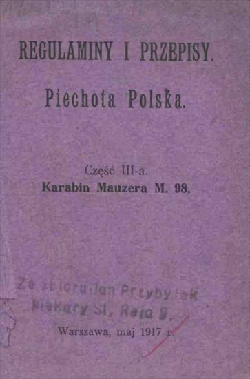 Książki o uzbrojeniu 14GB - Regulaminy i przepisy, Piechota polska, cz.3. Karabin Mauzera M.98.JPG