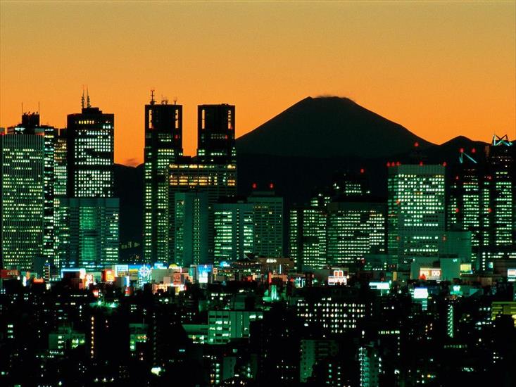 Przepiękne tapety na pulpit-Krajobrazy nocą - Mount Fuji, Tokyo, Japan.jpg