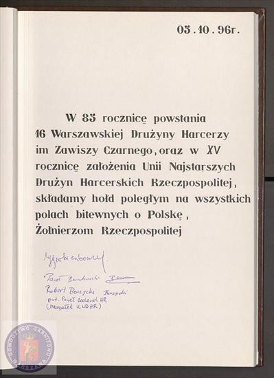 Księga pamiątkowa Grobu Nieznanego Żołnierza 1996r   002 - G_N_Z_NR_79_97_00037.jpg